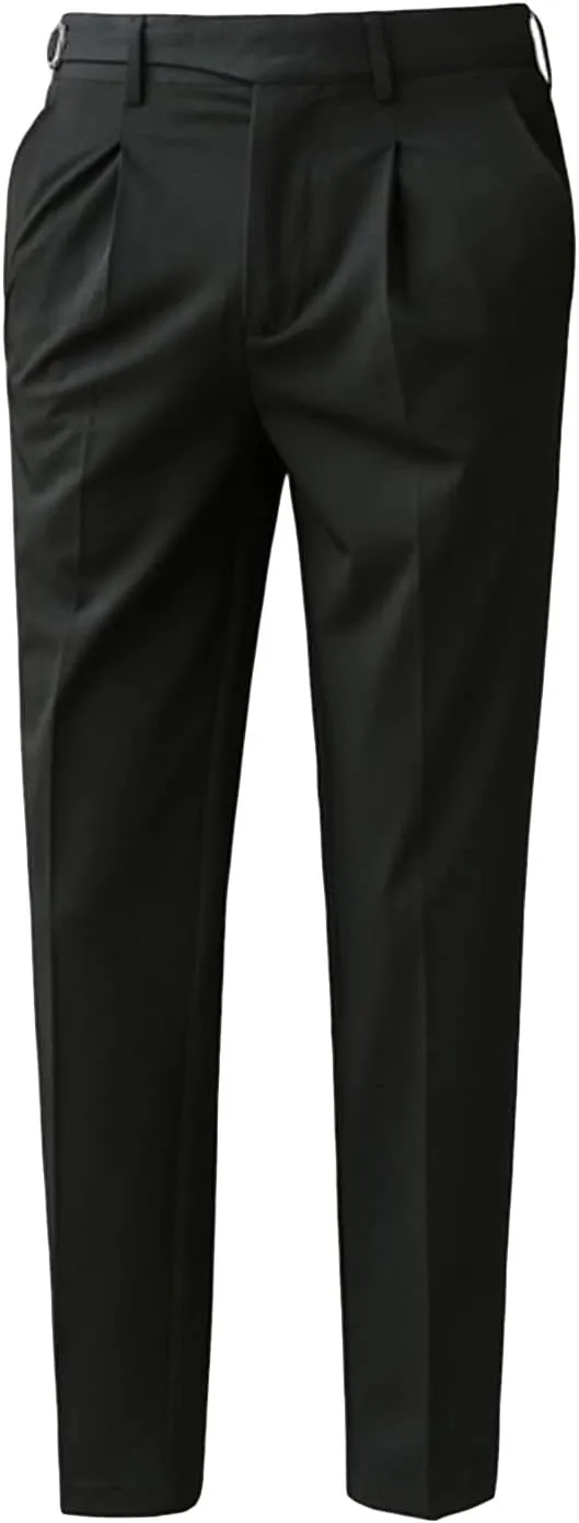 Men'S Athletic-Fit Casual Stretch Pant Slim Fit Flat-Front Pants Loose Suit Pants Business Trousers Chino Pant (29,Black)