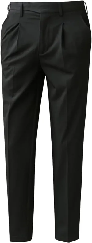 Men's Athletic-Fit Casual Stretch Pant Slim Fit Flat-Front Pants Loose Suit Pants Business Trousers Chino Pant (36,Black)