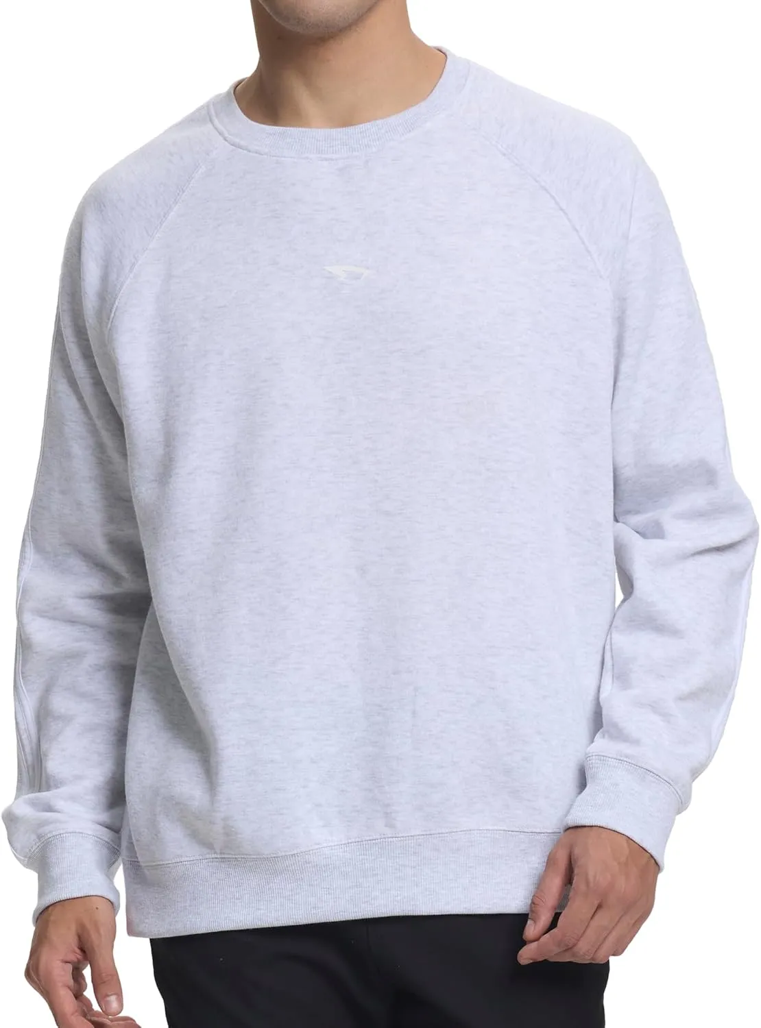 Mens Athletic Fleece Crewneck Sweatshirt Cotton-Blend Long Sleeve Casual Pullover Loose Fit Workout Sweat Shirts