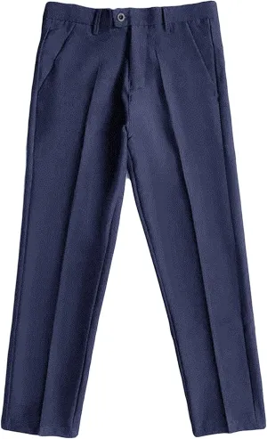 Men's Business Suit Pants Casual Pants Slim Fit Flex Flat Front Pant Stretch Tapered Chino Pants Trousers (33,Blue)