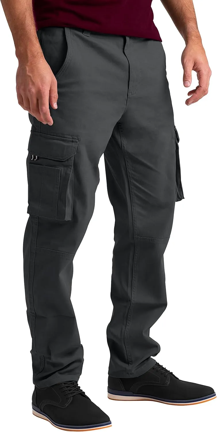 Mens Cargo Pants Stretch Flex Heavy Duty 12 Pockets Outdoor Hiking Security Relaxed Fit Wild Work Utility Pants