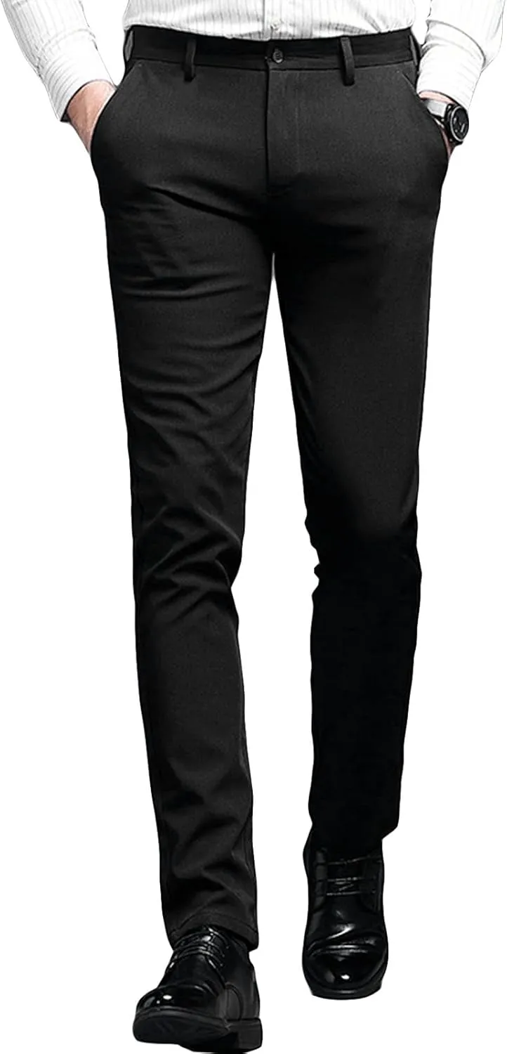 Men's Dress Pants Skinny Slim Fit Dress Pants Stretch Regular Fit Business Casual Fashion Pencil Chinos Pants