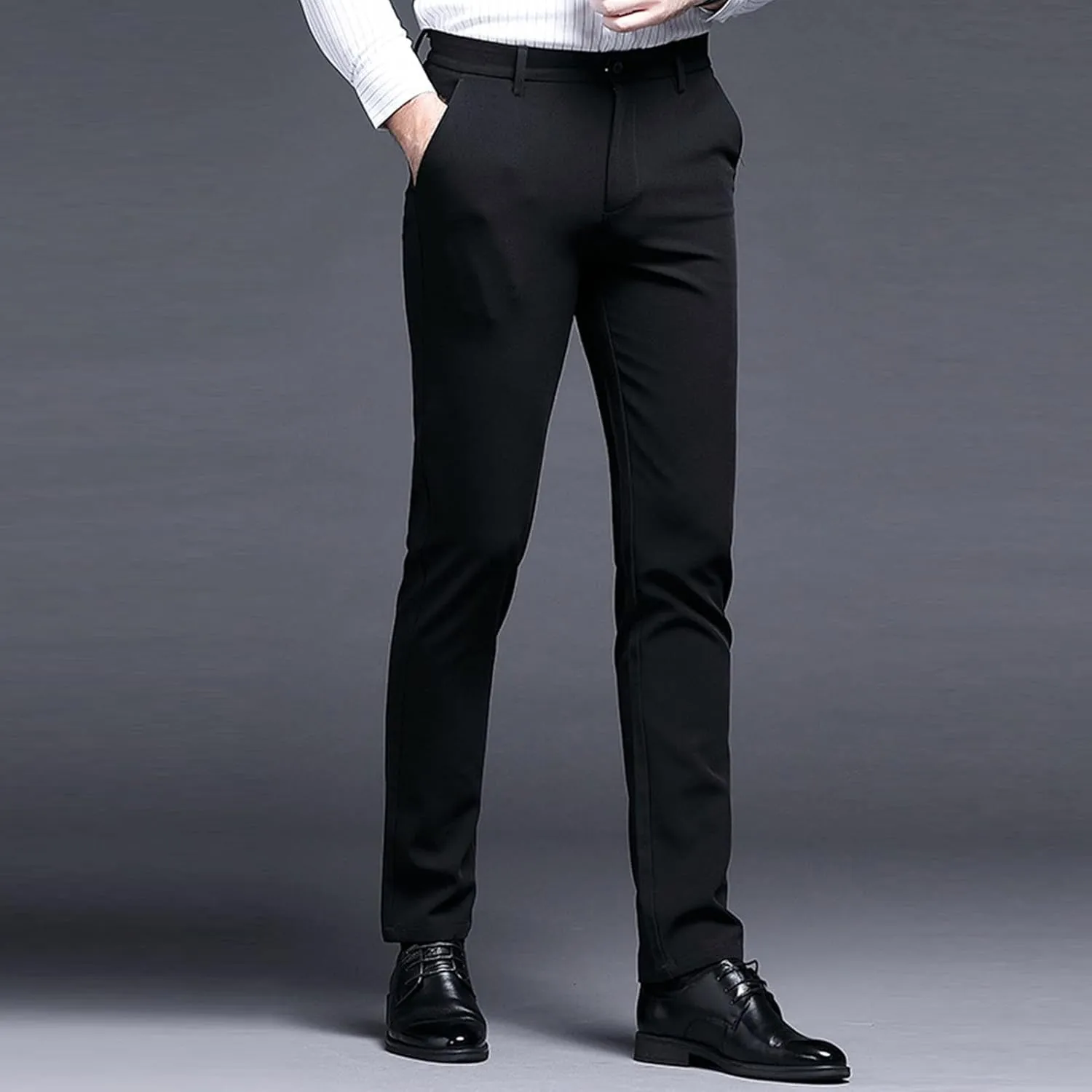 Men's Dress Pants Skinny Slim Fit Dress Pants Stretch Regular Fit Business Casual Fashion Pencil Chinos Pants