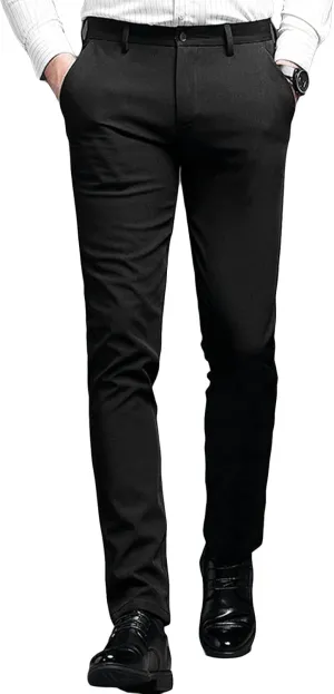 Men's Dress Pants Skinny Slim Fit Dress Pants Stretch Regular Fit Business Casual Fashion Pencil Chinos Pants