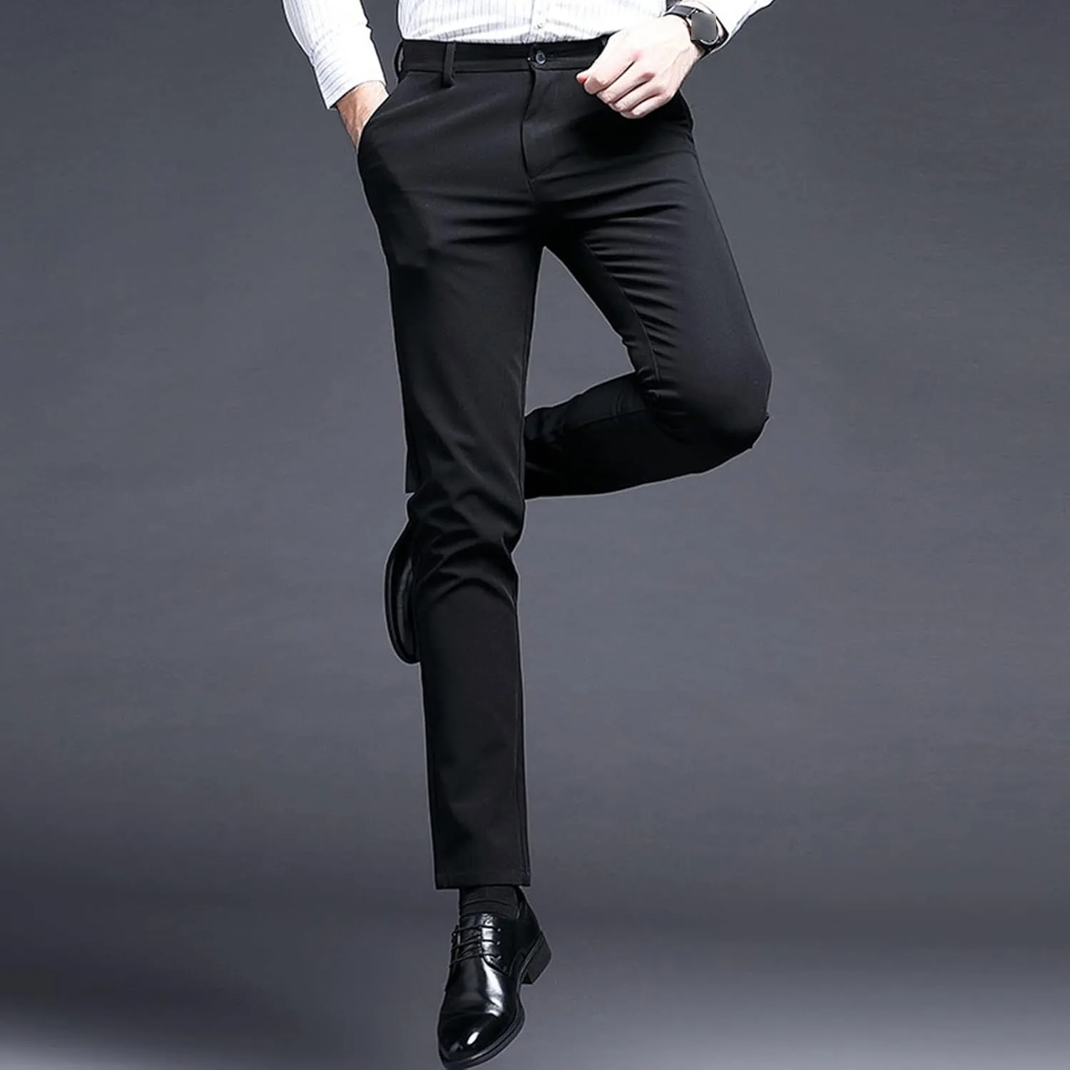 Men's Dress Pants Skinny Slim Fit Dress Pants Stretch Regular Fit Business Casual Fashion Pencil Chinos Pants