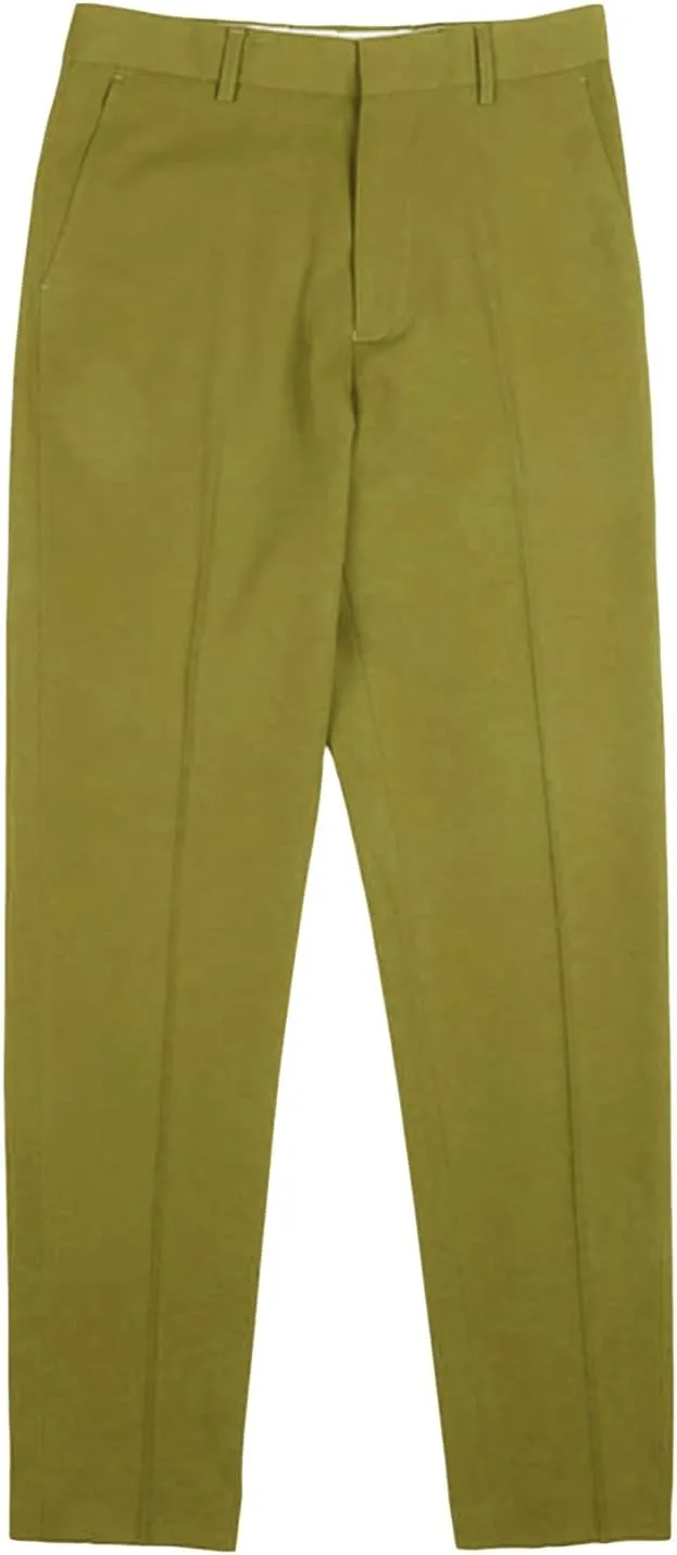 Men's Flat Front Straight Fit Dress Pant Casual Skinny Stretch Chinos Pants Slim Fit Business Pant with Pocket (34,Green)