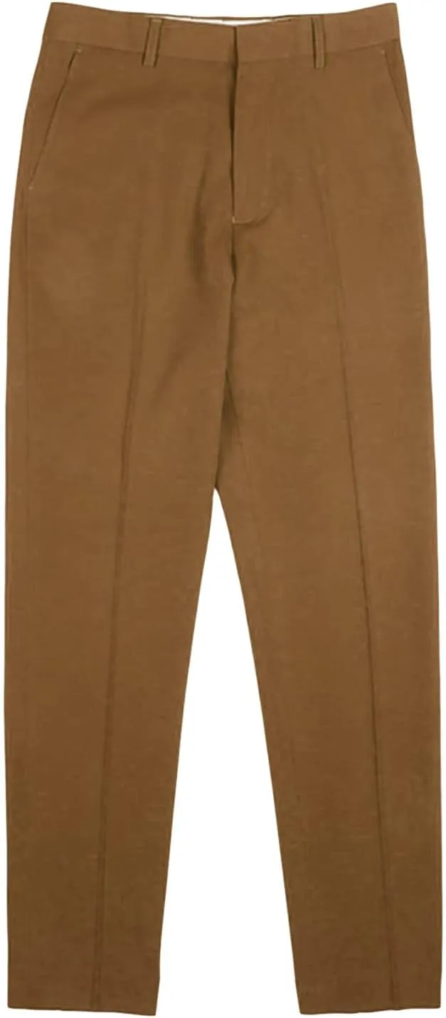 Men's Flat Front Straight Fit Dress Pant Casual Skinny Stretch Chinos Pants Slim Fit Business Pant with Pocket (36,Brown)