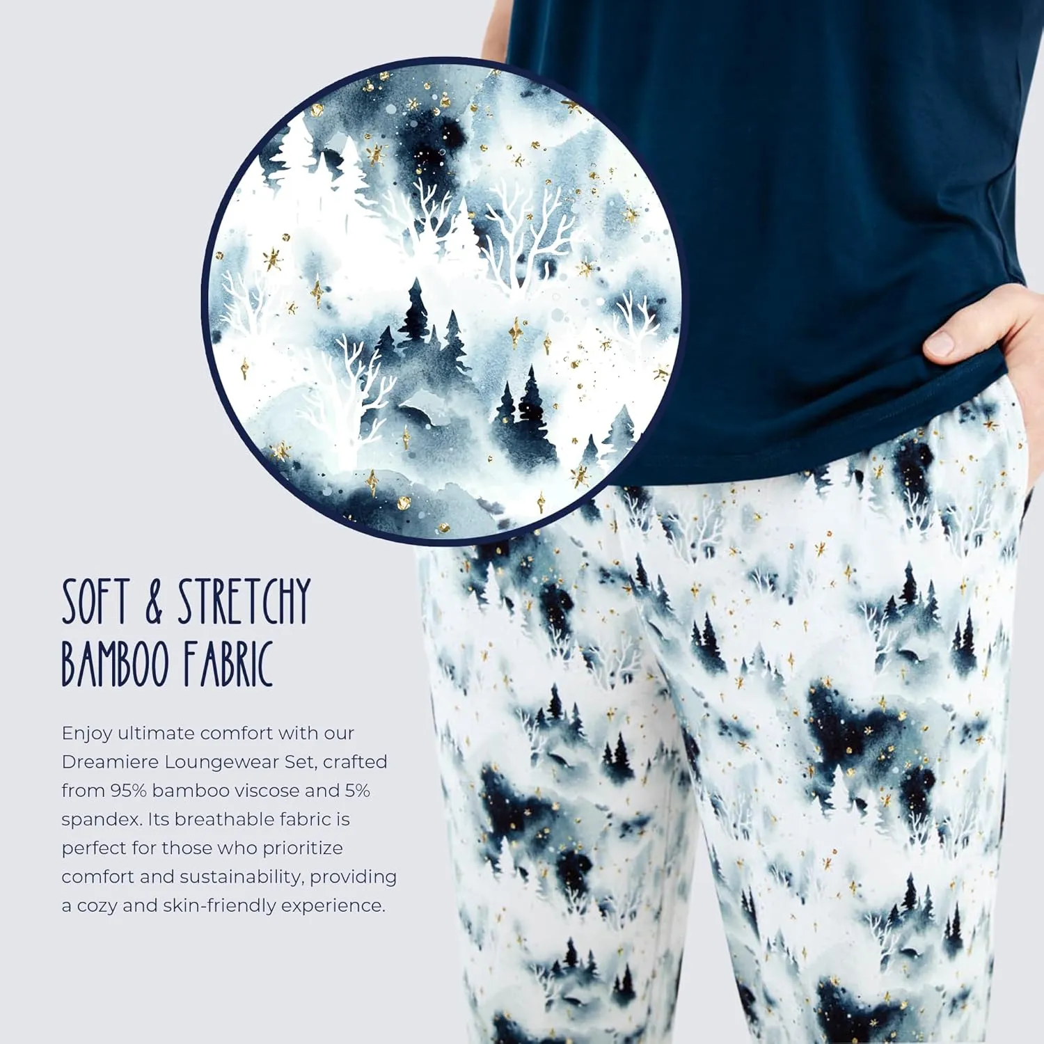 Men's Short Sleeve Loungewear Set - Soft Stretchy Fabric, Relaxed Fit, Eco-Friendly, Perfect for Family Matching