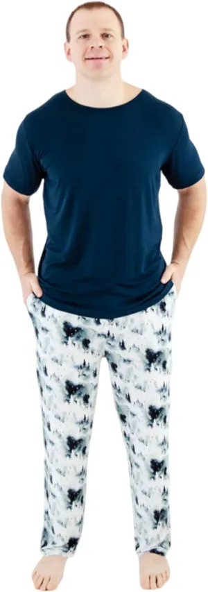 Men's Short Sleeve Loungewear Set - Soft Stretchy Fabric, Relaxed Fit, Eco-Friendly, Perfect for Family Matching