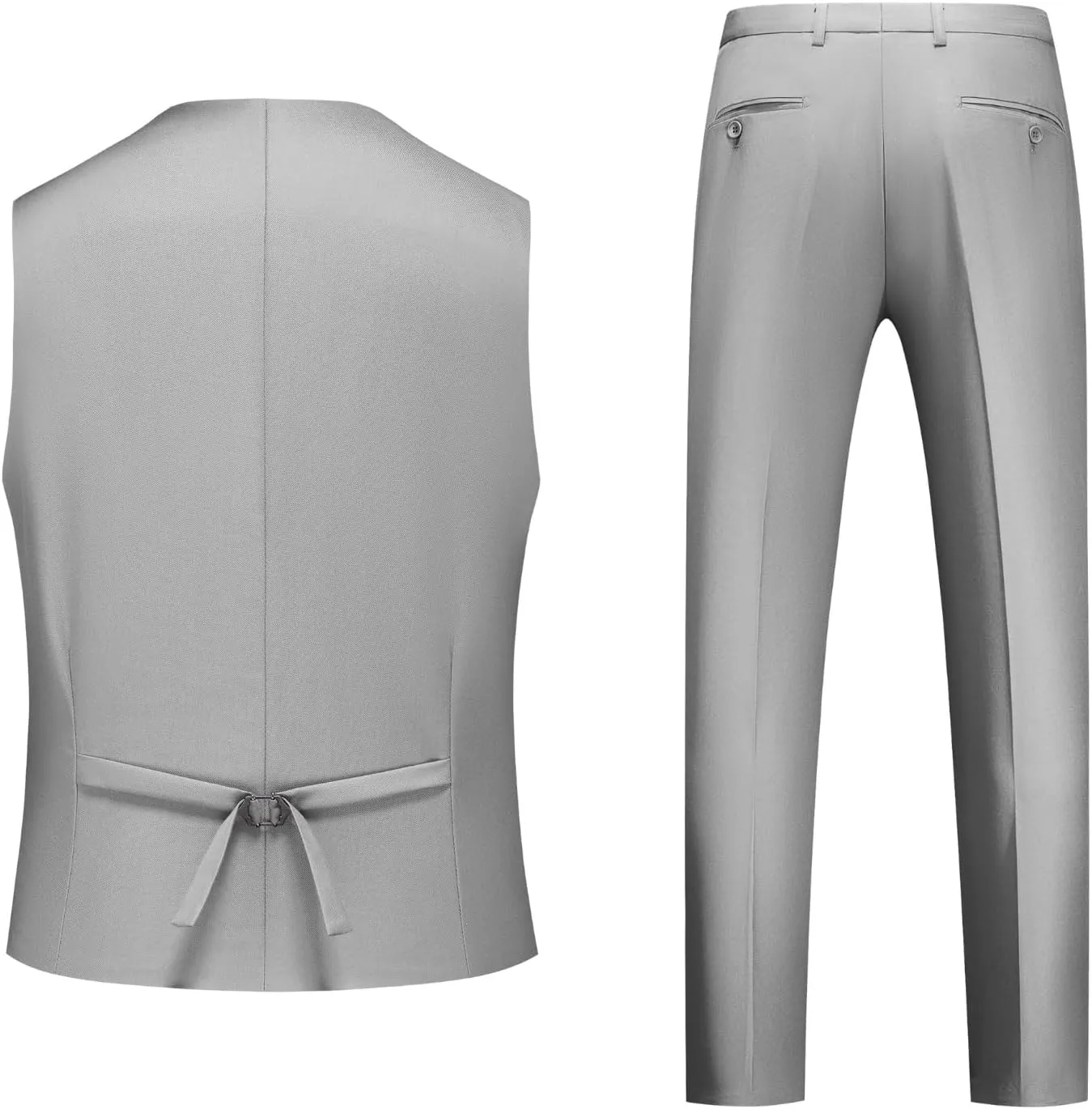 Men's Slim Fit 3 Piece Tuxedo Suit Set Elegant Solid Color Outfit for Weddings and Proms Jacket Vest and Pants