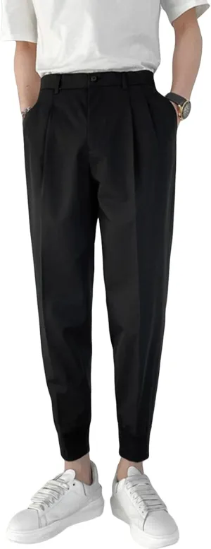 Men's Slim Fit Dress Pant Lightweight Chino Flat Front Straight Fit Pant Pants Winter Trousers Outdoor Pants (33,Black)