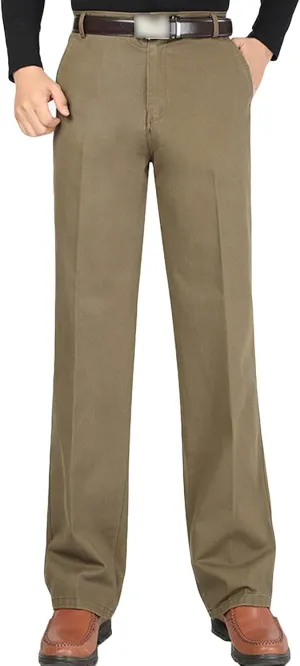 Men'S Stretch Dress Pants Casual Slim Fit Skinny Suit Pants Chino Pant Business Fit Flex Flat Front Pant (40,Dark Khaki), Dark Khaki, 40
