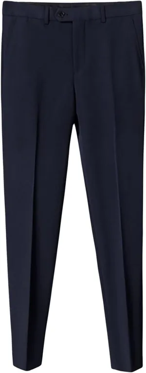 Men's Stretch Dress Pants Slim Fit Skinny Suit Pants Casual Fashion Retro Tapered Business Dress Chino Pants (36,Dark Blue)