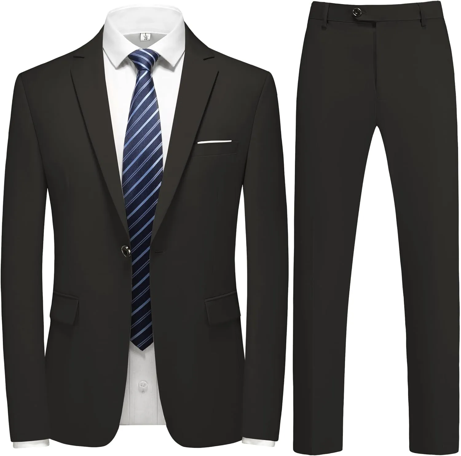 Men's Suit Slim Fit 2-Piece Tuxedo Set - Ideal for Prom and Wedding, Includes Blazer Jacket, Pants, and Tie