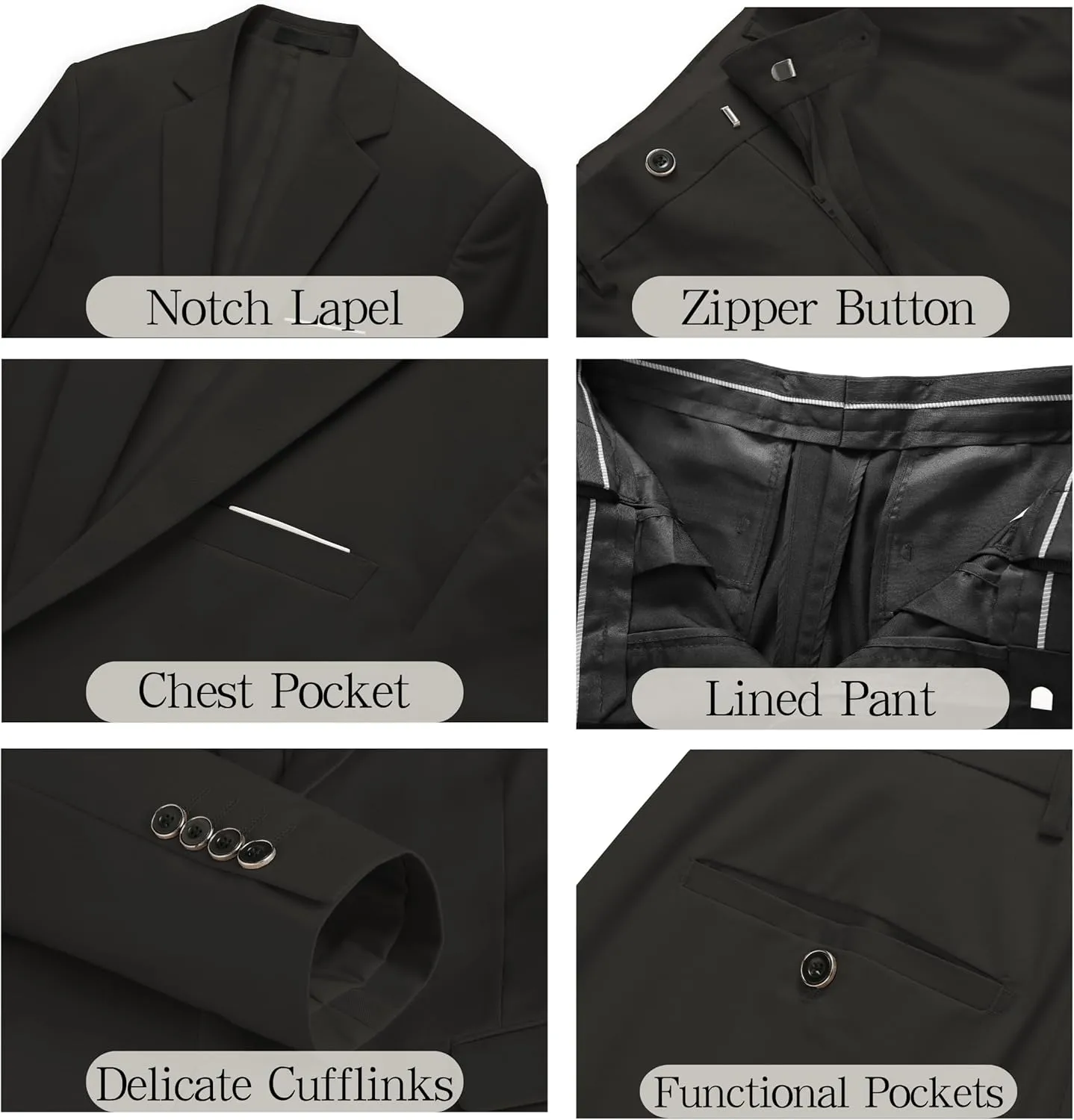Men's Suit Slim Fit 2-Piece Tuxedo Set - Ideal for Prom and Wedding, Includes Blazer Jacket, Pants, and Tie