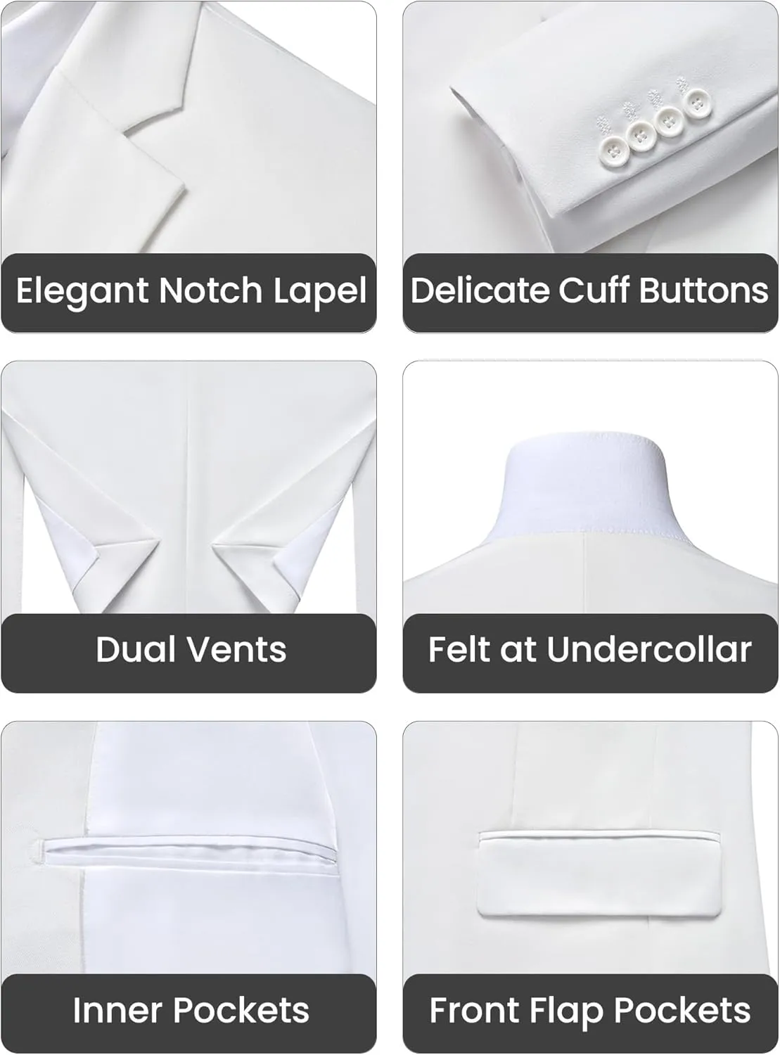 Mens Suit Tuxedo Set Slim Fit Suits 3 Piece One Button Prom Wedding Blazer Vest Pants with Bow Tie