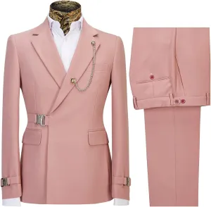 Mens Suits Slim Fit 2 Piece Men's Solid Color Tuxedo one Button Shawl Collar Jacket Vest and Pants