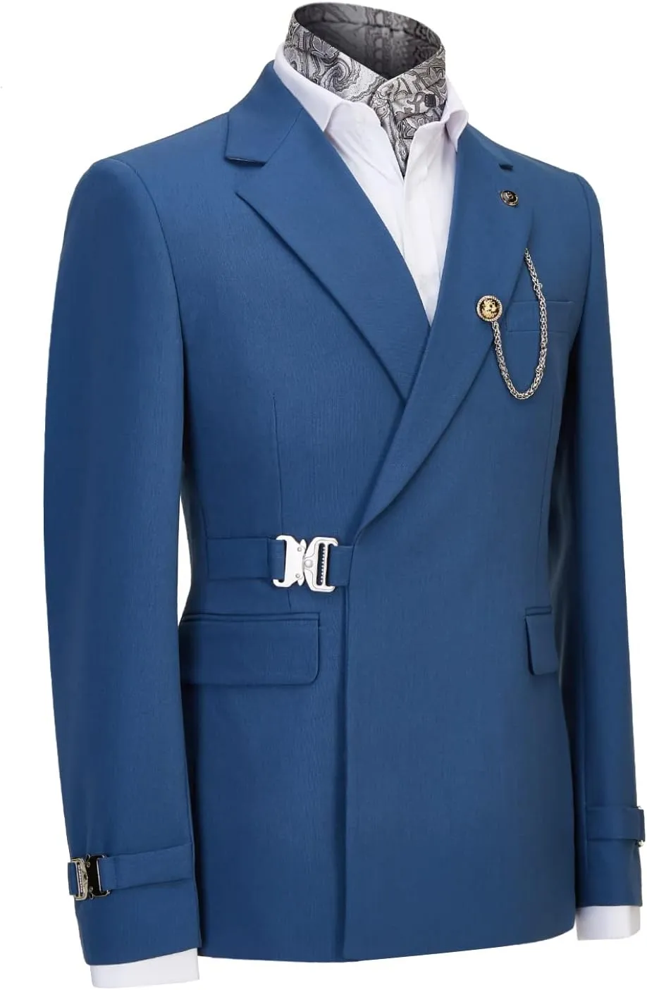 Mens Suits Slim Fit 2 Piece Men's Solid Color Tuxedo one Button Shawl Collar Jacket Vest and Pants