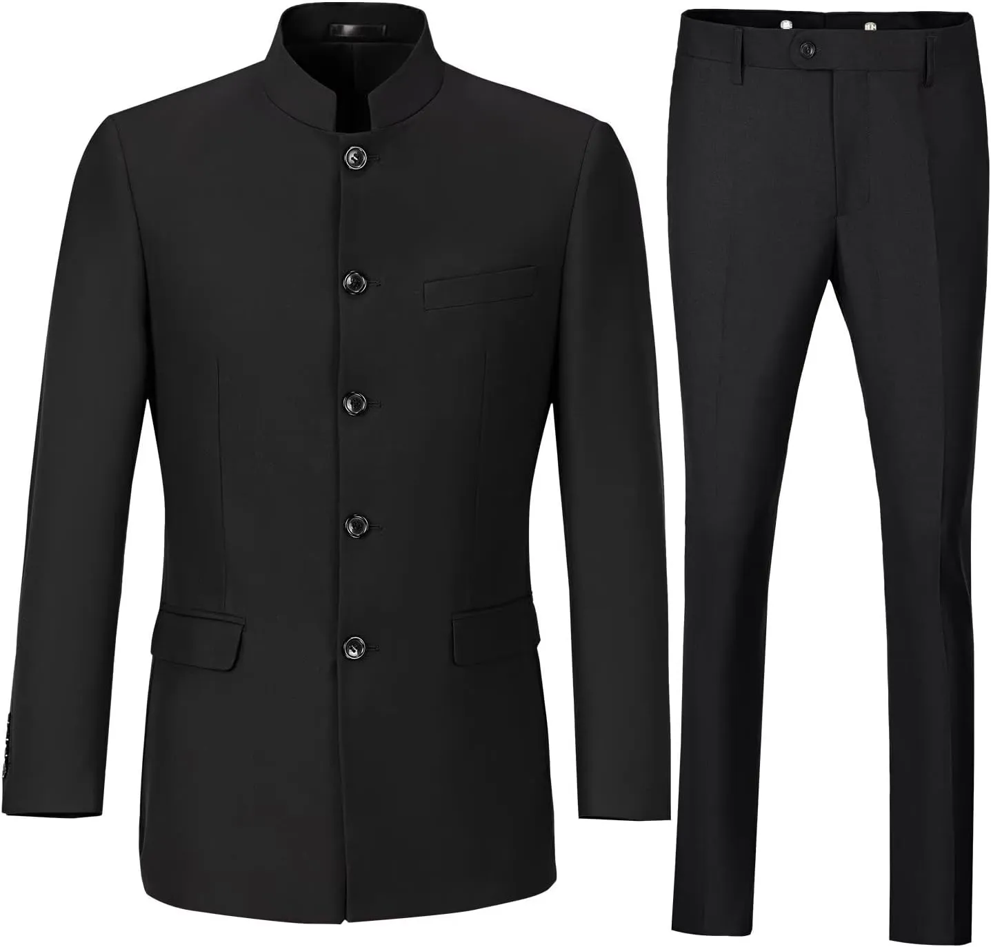Men's Suits Stand Mandarin Collar Suit 2 Piece Men Slim Fit Chinese Tunic Suits Jacket Pant Set