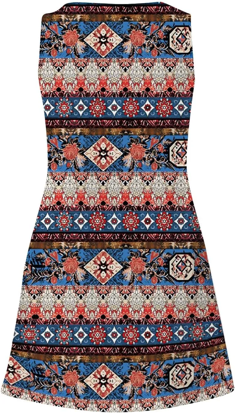 Mini Sundresses for Women Summer Trendy Plus Size Flowy Sexy V Neck Off The Shoulder Sleeveless Floral Short Dress