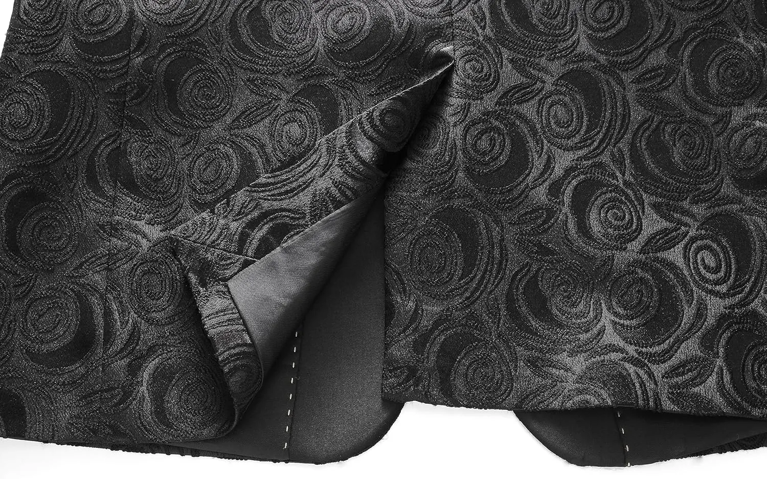 MOGU Mens 3-Piece Slim Fit Suit Set Floral Tuxedo with Shawl Lapel One-Button Blazer Vest Elastic Waist Pants Party Outfit