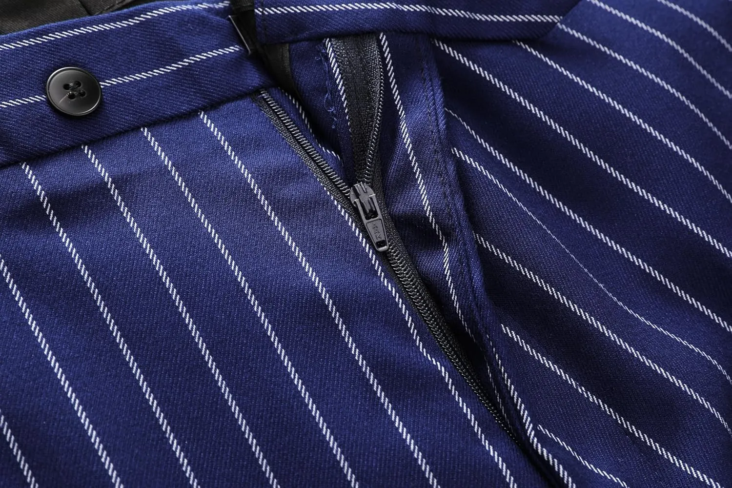 MOGU Mens Striped Slim Fit Dress Pants  Adjustable Elastic Waist Pinstripe Suit Trousers, Business Casual Slacks