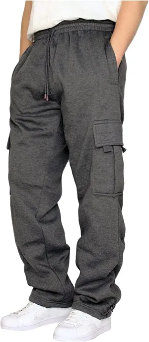Muscularfit Mens Lounge Pants with Pockets Causal Fashion Stretch Waist Cargo Pant Drawstring Solid Athletic Fall Sweatpants