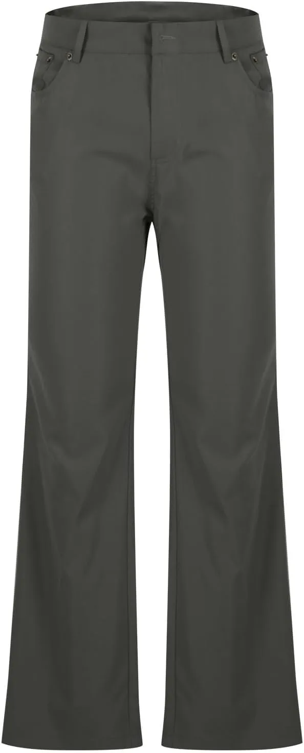 Muscularfit Men's Pants Slim Fit Stretch Fashion Chino Bell Bottom Flares Pants Causal Vintage Zipper Button Autumn Trousers