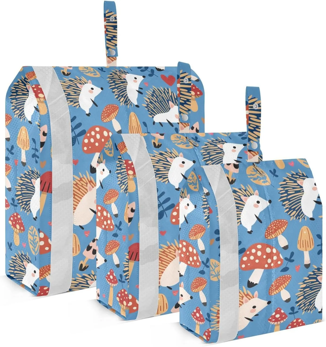 Mushroom Hedgehog Packing Cubes Lightweight Luggage Organizer with Handle Travel Organizer Bags for Carry-On Suitcase