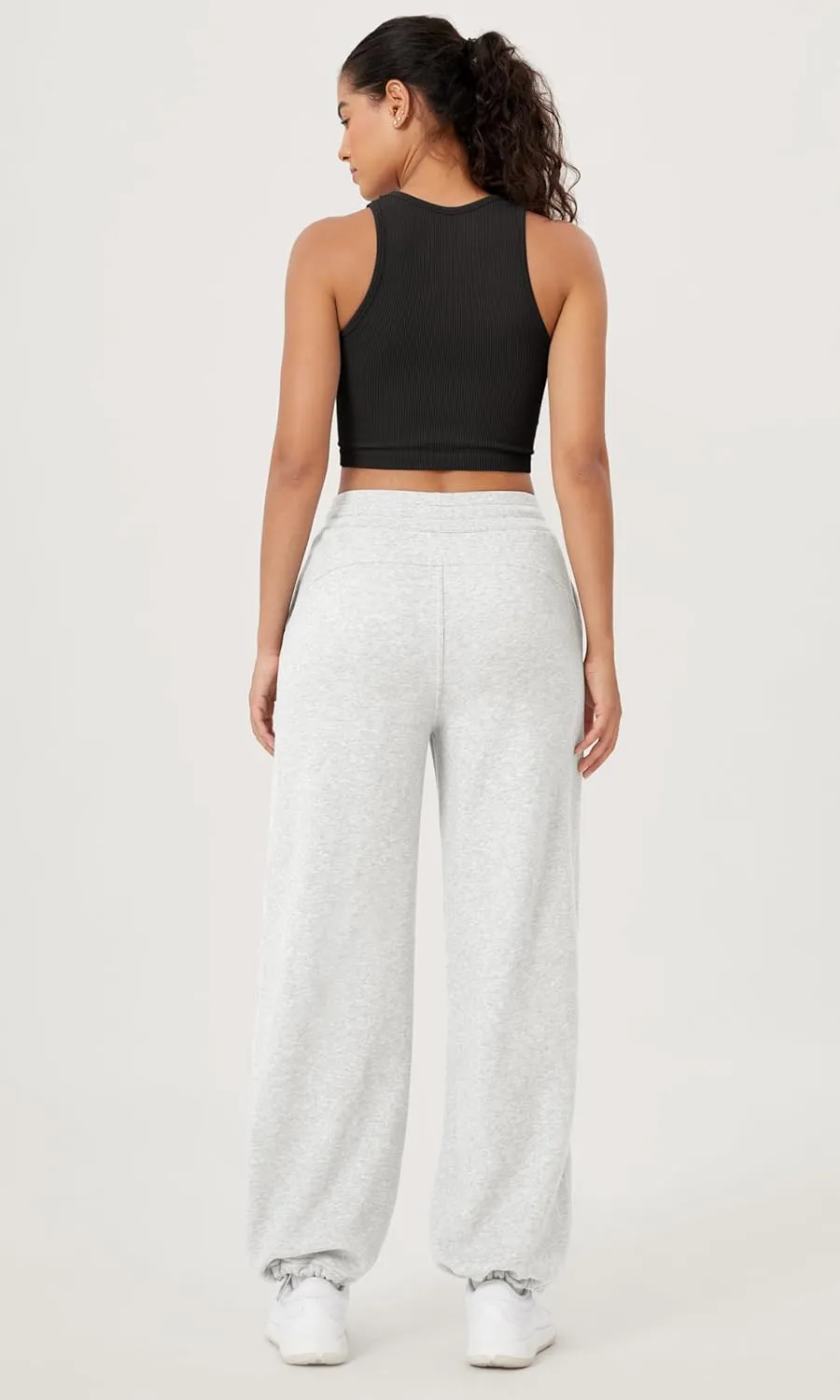 ODODOS Women's Fleece Lined Wide Leg Jogger Pants with Pockets Mid-Rise Relaxed Pull-On Sweatpants