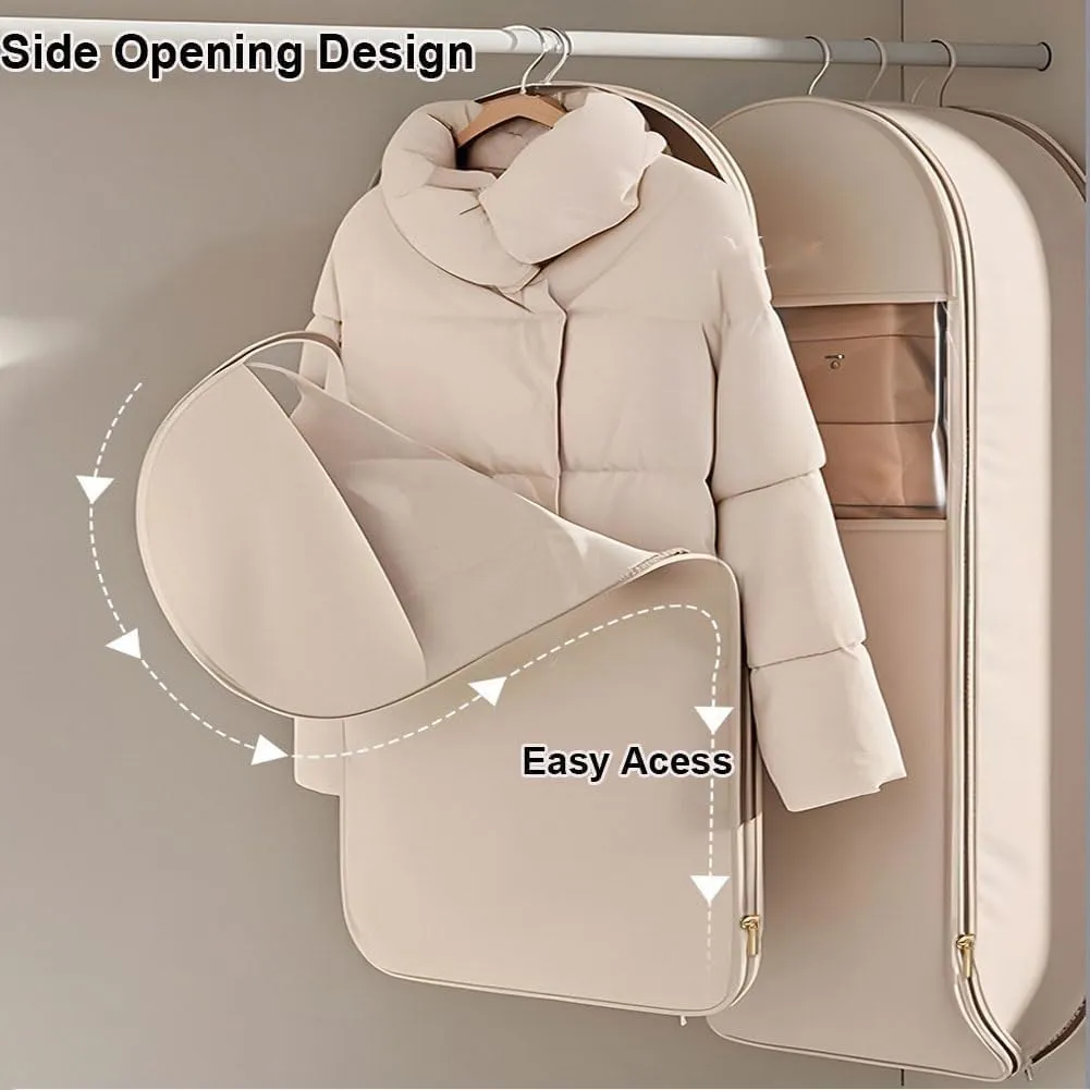 Otherwise Garment Bag, Space Saving Hanging Garment Bag with Self Compression Zipper,Dust Cover Clothes Bags for Down Coat,Space Saver Closet Organizers, for Closet Storage (Pink, L)