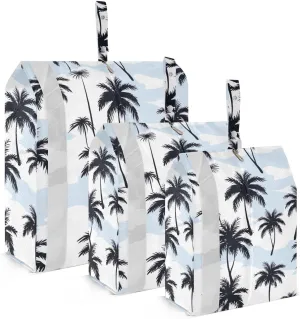 Palm Trees Blue White Packing Cubes Lightweight Luggage Organizer with Handle Travel Organizer Bags for Travel Clothes Suitcase