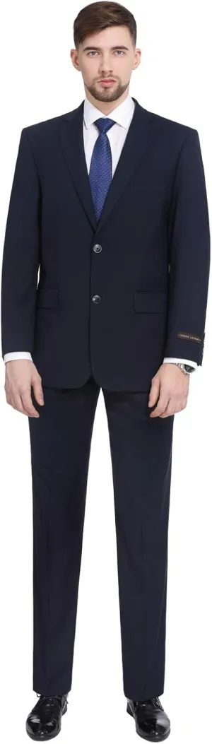 P&L Men's Premium Classic Fit 2 Piece Suit, 2 Button Blazer Jacket & Pants for Big and Tall, Daily Wear, Business & Wedding