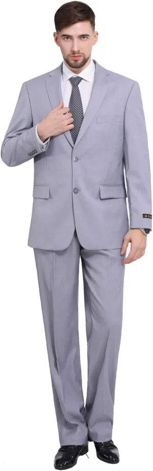 P&L Men's Premium Classic Fit 2 Piece Suit, 2 Button Blazer Jacket & Pants for Big and Tall, Daily Wear, Business & Wedding