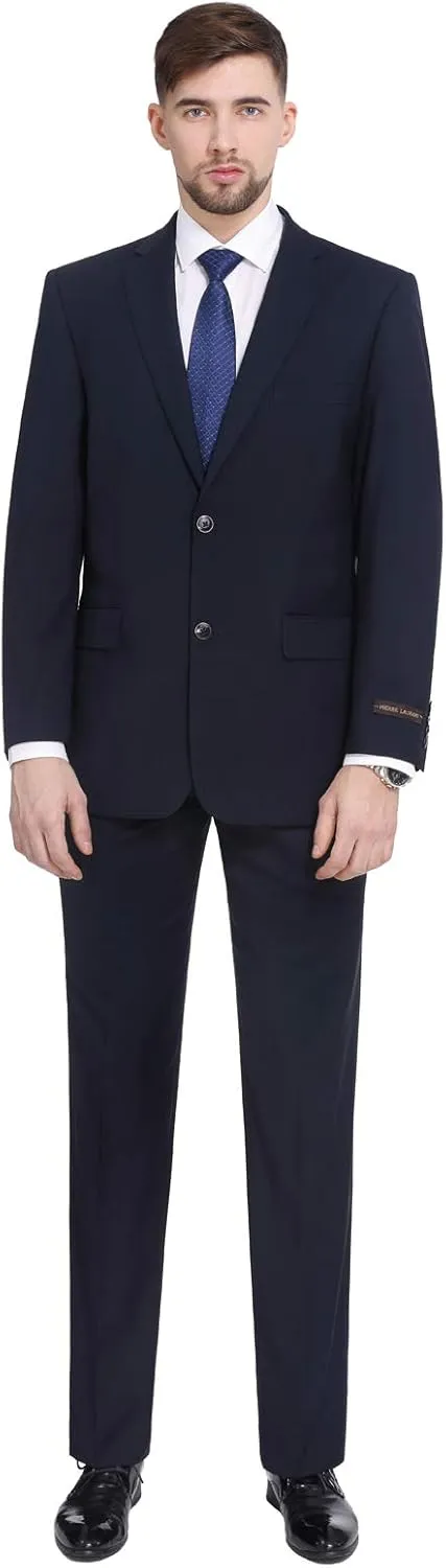 P&L Men's Premium Classic Fit 2 Piece Suit, 2 Button Blazer Jacket & Pants for Big and Tall, Daily Wear, Business & Wedding