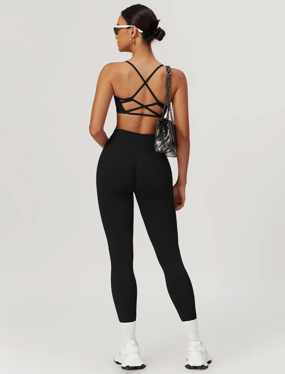 Pilates workout sets for women, Cross Back Sports Bra and High waist arm lift Leggings Running sets for women