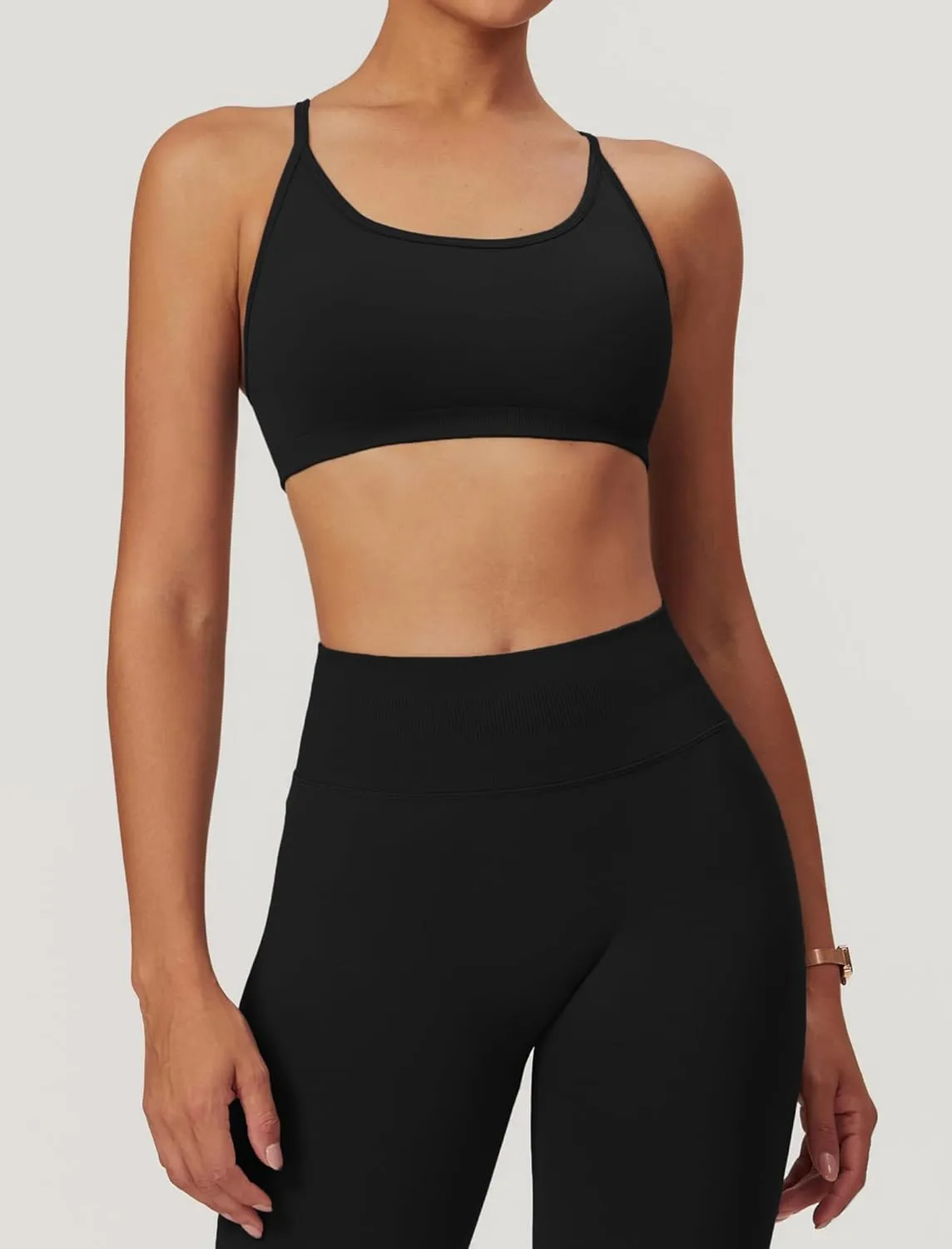 Pilates workout sets for women, Cross Back Sports Bra and High waist arm lift Leggings Running sets for women