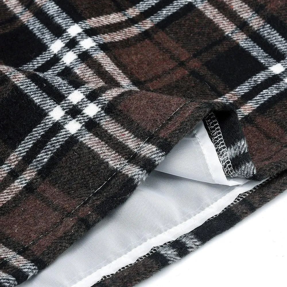 Plaid Skirts for Women Fall High Waisted Wool Christmas Skirts Y2k Sexy Tight Bodycon Mini Tartan Pencil Skirt
