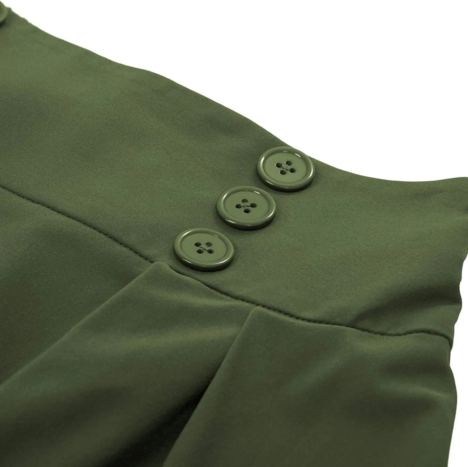 Pleated Skirts for Women Trendy 2025 A-Line Casual Midi Skirt High Rise Cinch Waisted Button Down Skirt 2025 Outfit