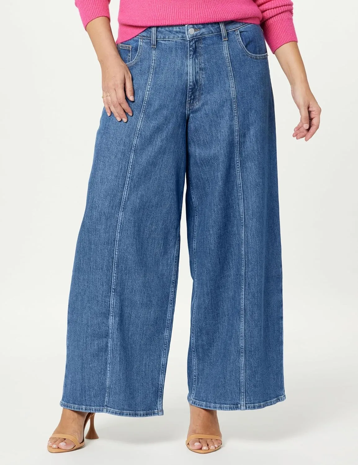Plus Size Wide Leg Jeans for Women High Waist Relaxed Fit Classic Baggy Flare Jeans Denim Pants 2023