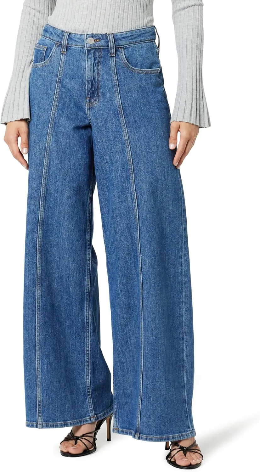Plus Size Wide Leg Jeans for Women High Waist Relaxed Fit Classic Baggy Flare Jeans Denim Pants 2023
