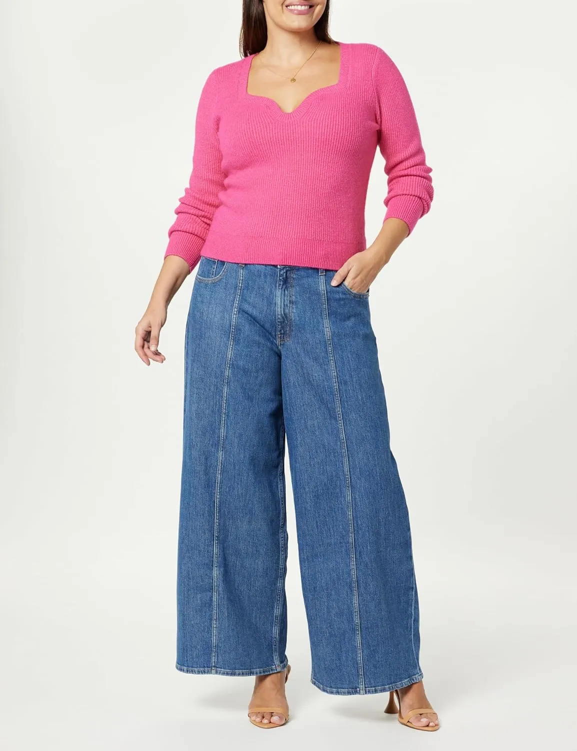 Plus Size Wide Leg Jeans for Women High Waist Relaxed Fit Classic Baggy Flare Jeans Denim Pants 2023