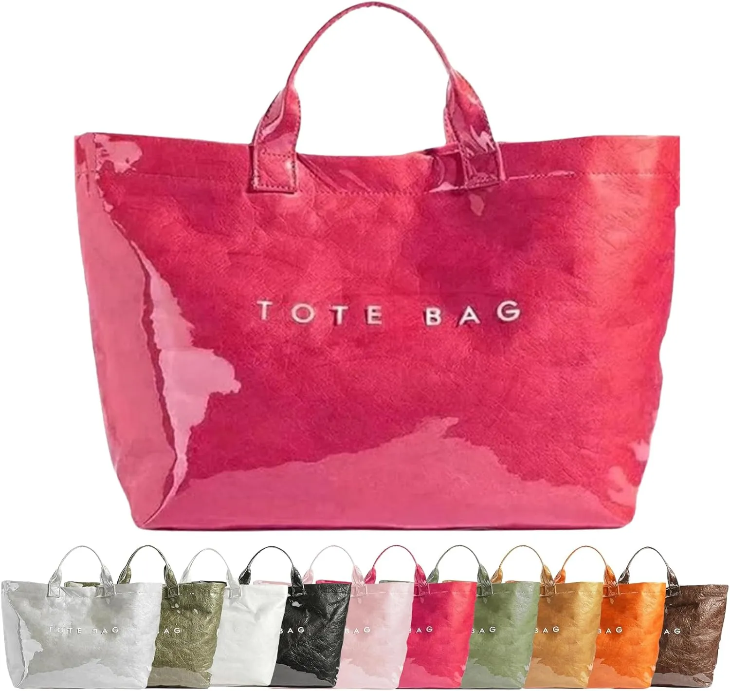 PVC Tote Bag for Women Stellaya Tote Bag Womens Letters Print Tote Bag Large Kraft Paper Tote Bag Clear Hobo Handbag