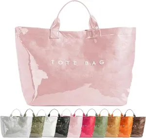 PVC Tote Bag for Women Stellaya Tote Bag Womens Letters Print Tote Bag Large Kraft Paper Tote Bag Clear Hobo Handbag