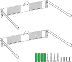 QWORK T-Shirt Bag Rack Holder -2 Pack Versatile Bag Stand for Grocery Stores, Kitchens, Retail and Offices, Fits Standard Bags, Easy Install with Screws - 11.81" x 10.04" x 2.76"