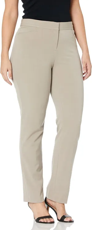 Rafaella Women's Curvy Fit Gabardine Slim Leg Pant