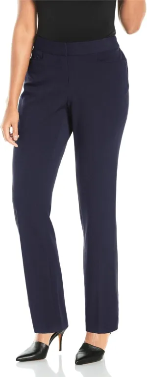 Rafaella Women's Curvy Fit Gabardine Slim Leg Pant