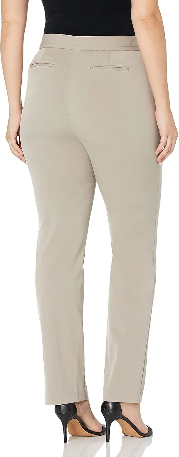 Rafaella Women's Curvy Fit Gabardine Slim Leg Pant