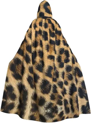Rough Leopard Print Print Hooded Cloak Wizard Cape Halloween Witch Costume For Men Women Cosplay Party Capes
