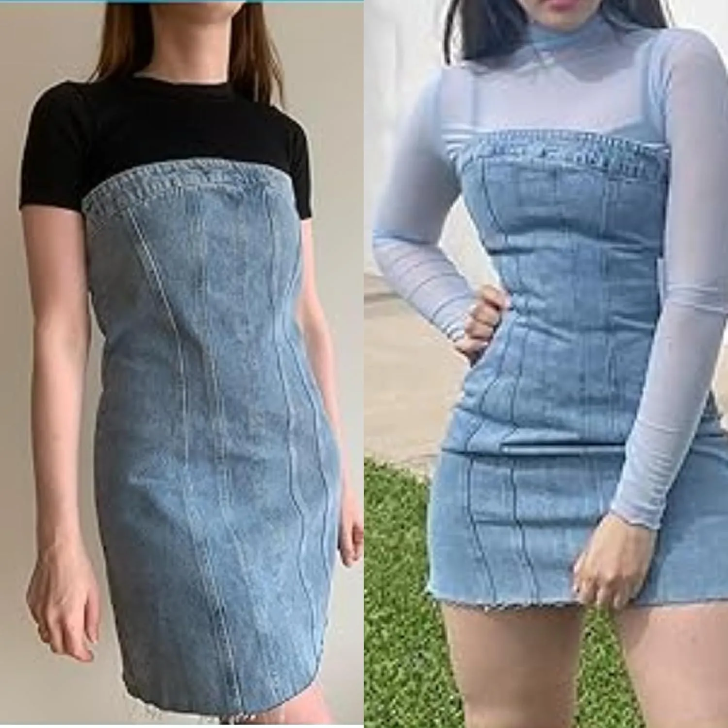 Sexy Denim Strapless Dresses for Women Y2K Jeans Corset Backless Tube Bodycon Mini Dress Clubwear